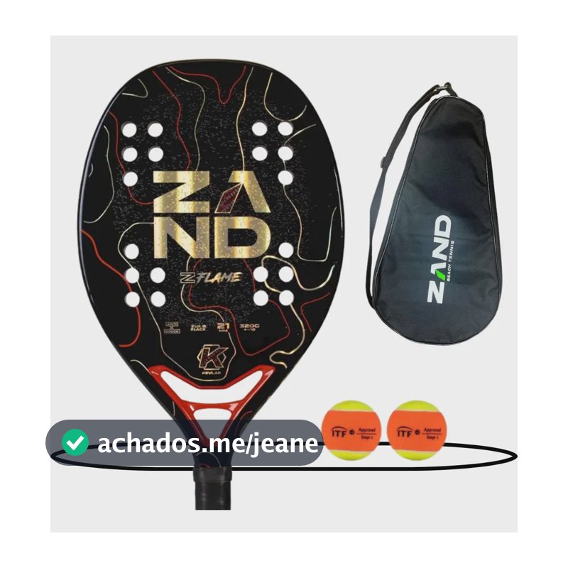 Raquete De Beach Tennis Zand Z Flame 2026 Preto