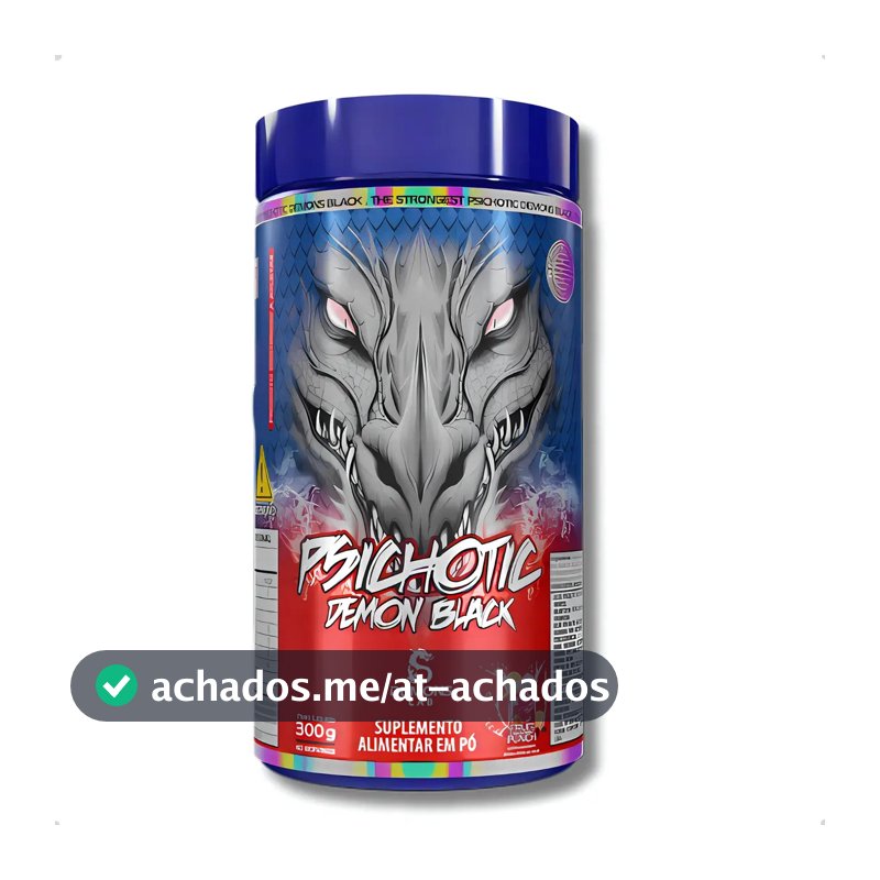 Suplemento em pó Demons Lab Pré treino Psichotic Demon Black sabor Fruit Punch x 300g