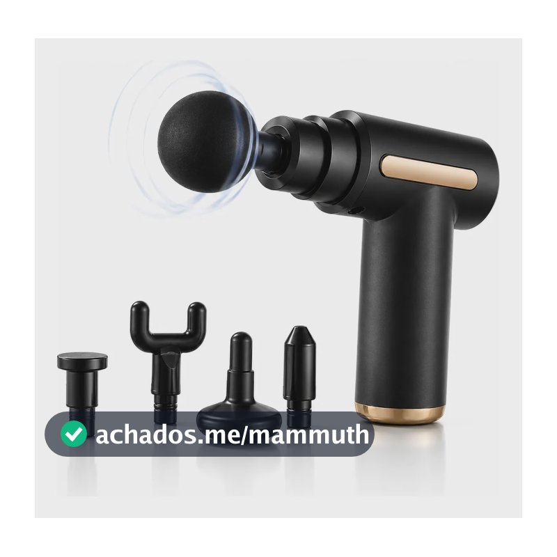 Massageador Pistola Elétrica Profissional Muscular Portátil 127/220v Preto