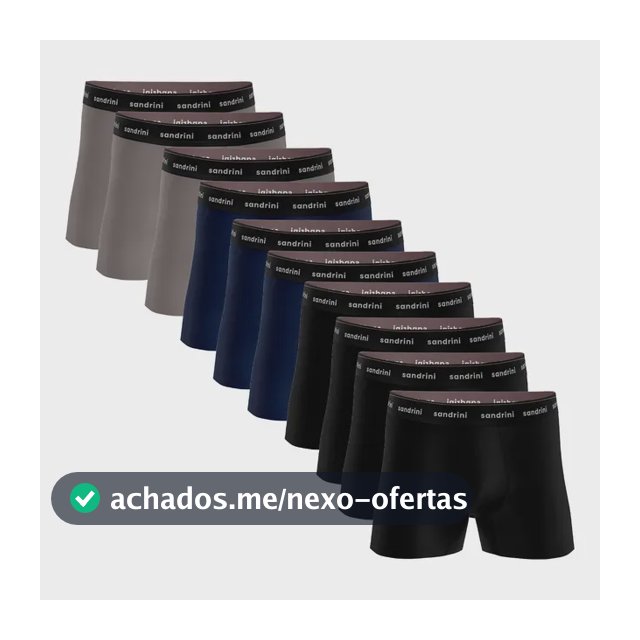 Kit 10 Cuecas Boxer Sandrini Masculinas Algodão Conforto Sortidos G