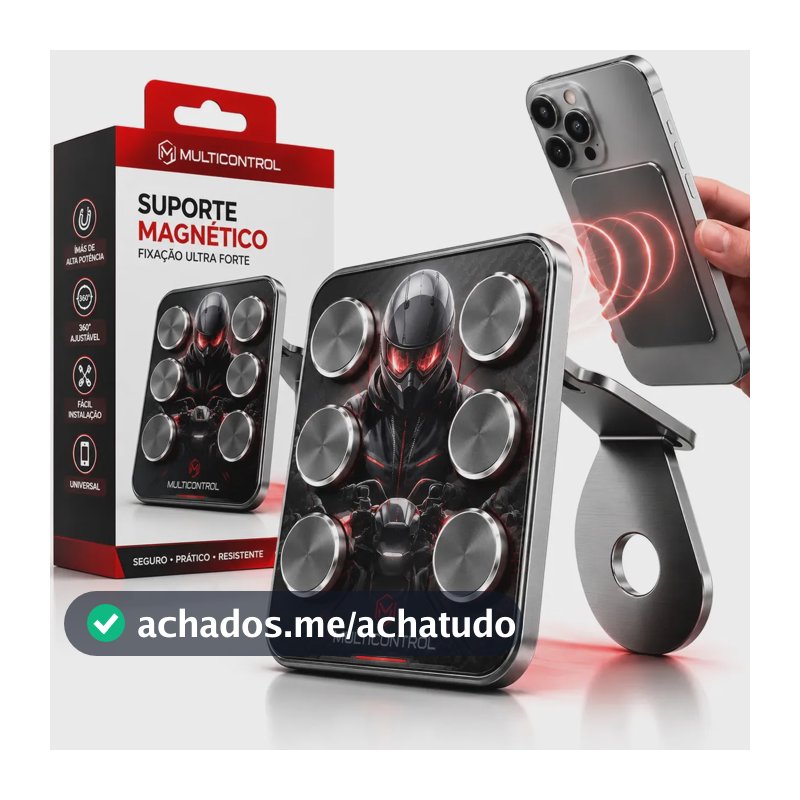 Suporte Celular Moto Bike Magnético Imã Neodímio Extra Forte Reforçado Resistente Para Motoboy Gps