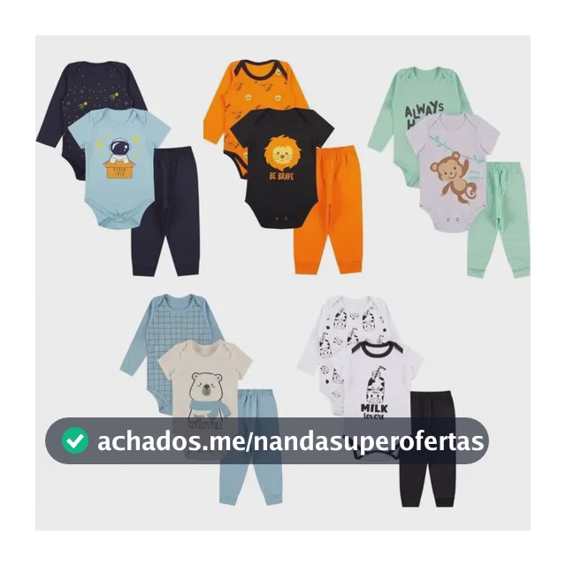 Kit Roupa De Bebe 9 Peças Body E Calça Algodão De Menino