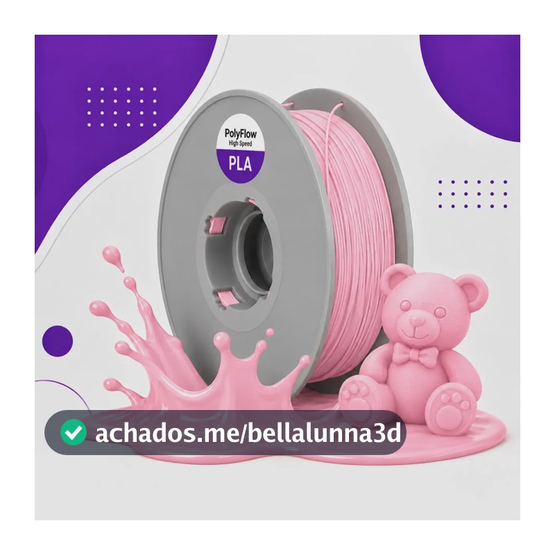 Filamento 3d Pla Polyflow 1,75mm Premium - High Speed 1kg Rosa Bebê Matte