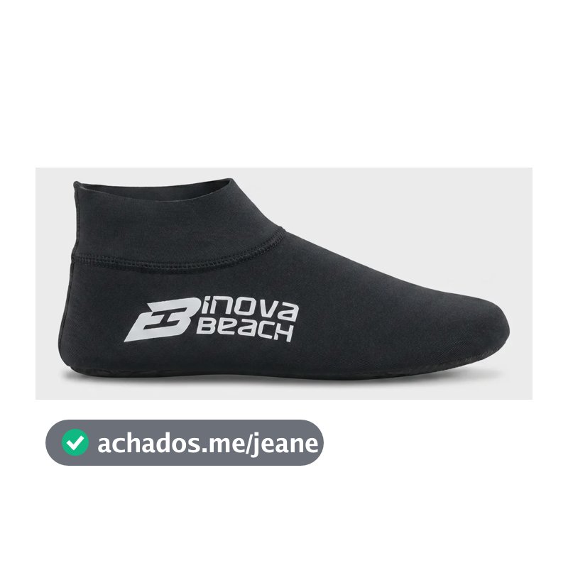 Meia Sapatilha Neoprene Beach Tennis Botinha Areia Gelada Preto M