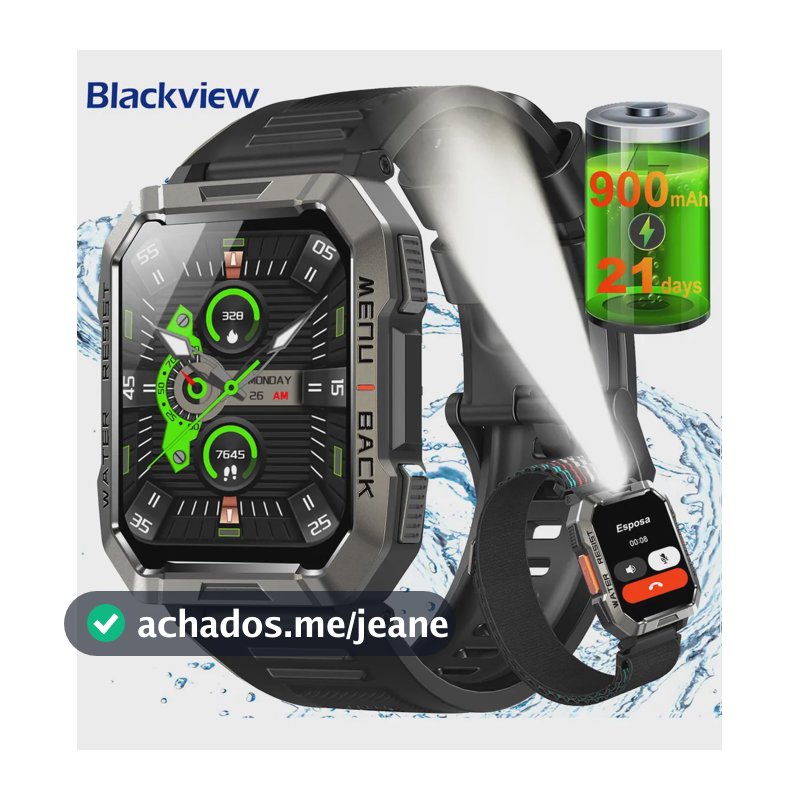 Smartwatch BAOLUBAO W60 Preto de 2.01" para Android e iOS