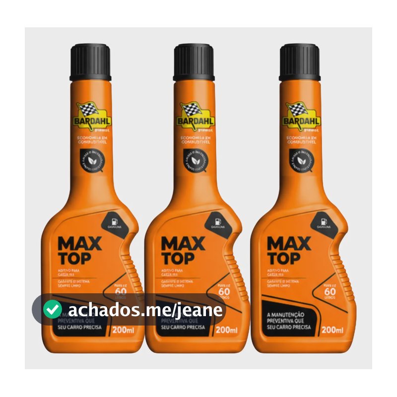 Kit 3 Aditivo Combustível Gasolina Bardahl Max Top 200ml Laranja