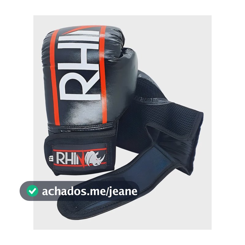 Luva De Boxe Muaythai Rhino Profissional Tamanho 16oz - Boxing Treino Saco de pancada Academia Competição Mão Força Unissex Cor Preto