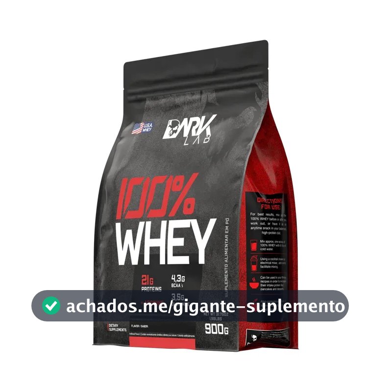 Whey Protein Concentrado 100% 900g Refil Dark Lab Sabor Cappuccino