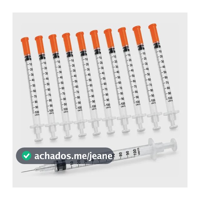 Seringa Insulina 1ml Agulha Fixa 8x0,30 - 10 Unidades 1 Ml