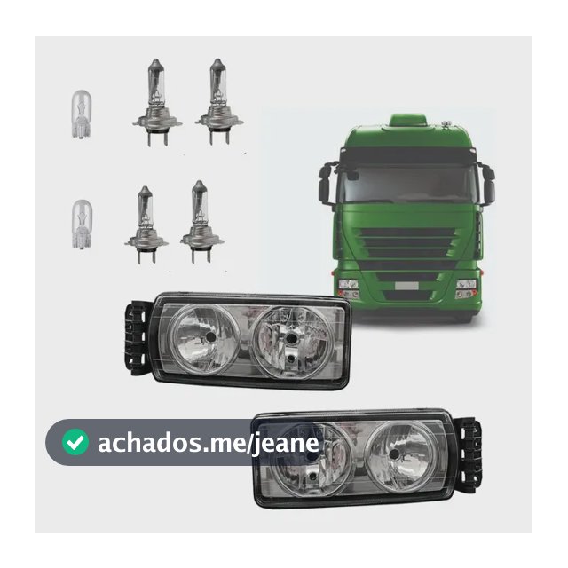 Par Farol Iveco Stralis Tector Fundo Cromado C/lâmpadas. Ambos Lados