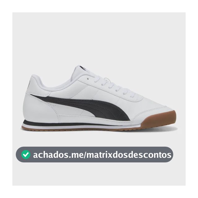 Tênis Masculino E Feminino Turino Ii Puma Puma White-puma Black-cool Light Gray Liso 40 Eu