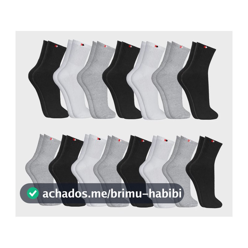 Kit 15 Pares Meias Sport Algodão Cano Médio Sandrini Confort Sortidos 39-43