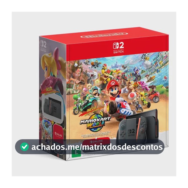 Console Bundle Nintendo Switch 2 + Mario Kart World Novo Preto