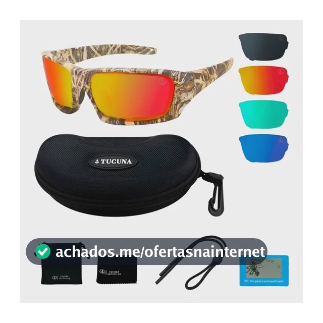 Oculos Polarizado Sol Pesca Esportes, 4 Lentes Polarizadas