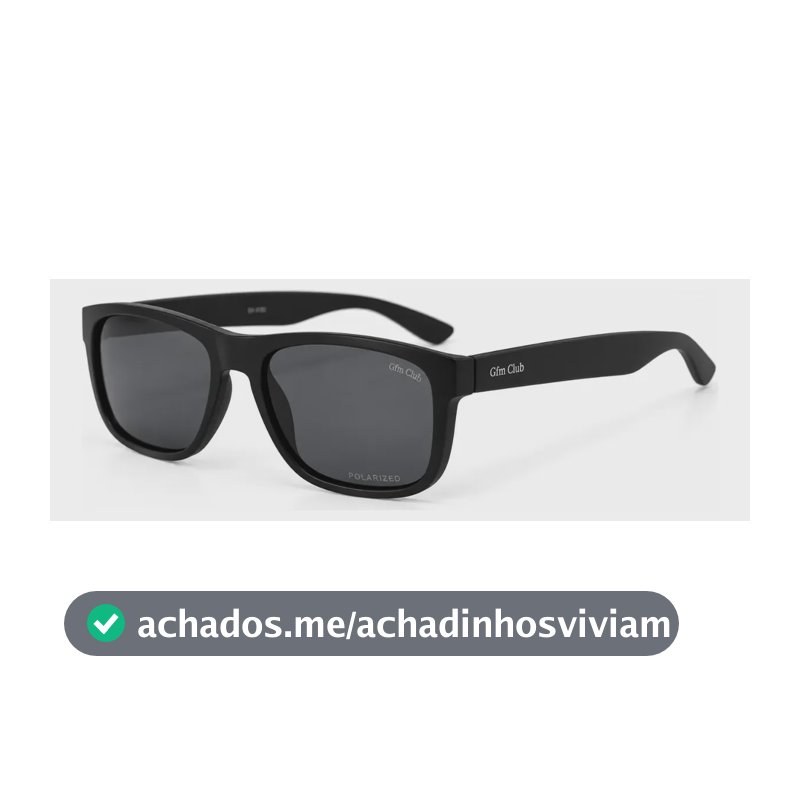 Óculos De Sol Masculino Polarizado Quadrado Proteção Uv400 Preto