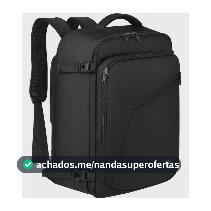 Mochila Viagem Masculina 40L Grande Impermeável Reforçada para Avião Item Pessoal Suporta até 10kg MATEIN 1159 Preto
