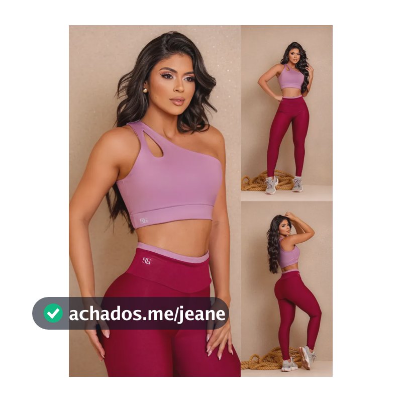 Conjunto Fitness Top Nula Manga E Calça Academia Bicolor  Marsala P (38)