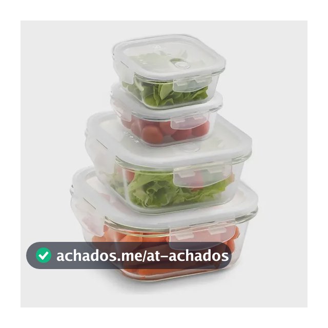 Potes Hérmeticos Electrolux de Vidro Quadrados 4 Unidades