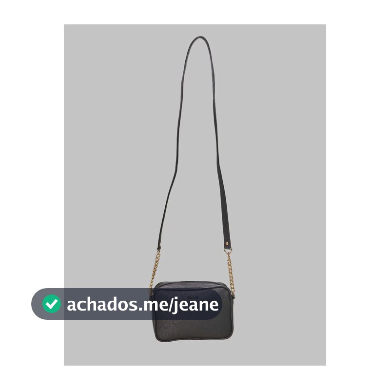 Bolsa Feminina Tiracolo Pequena Lisa Alça Corrente Anacapri Preto Ouro