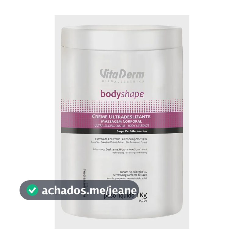Creme Ultradeslizante Para Massagem Corporal 1kg Vita Derm