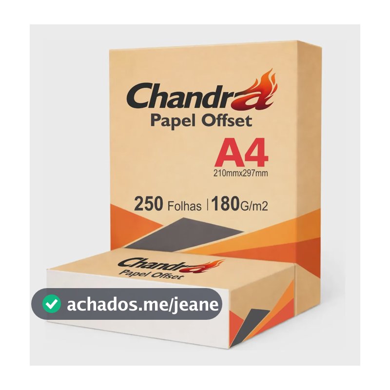 Papel Offset Chandra A4 180g 250 Folhas Branco