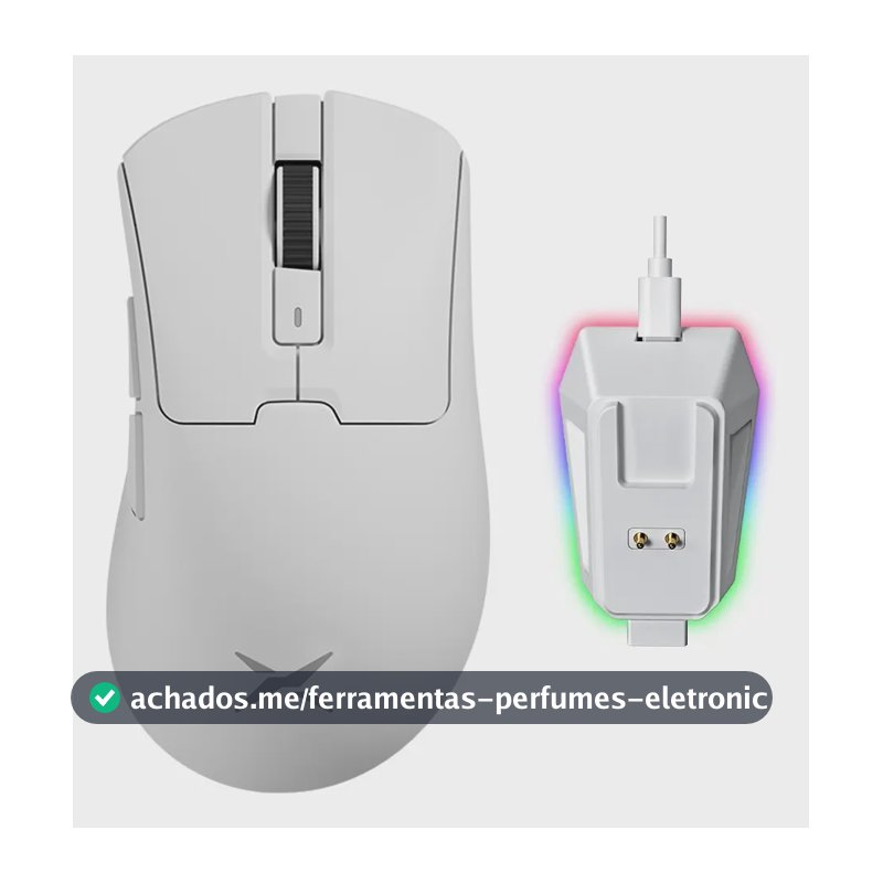 Delux M900pro Mouse Gamer Sem Fio 8000hz Paw3395 Com Dock Cor Branco