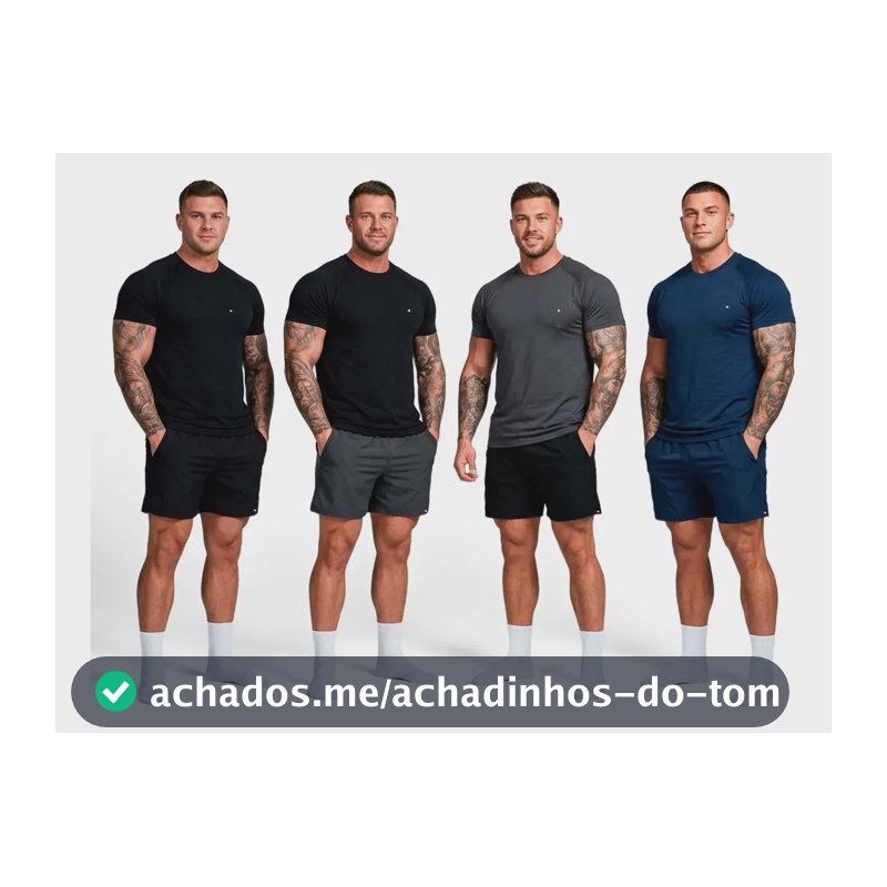 Kit 8 Peças Dry Fit 4 Camisetas + 4 Shorts Academia Sandrini Sortidos Liso G