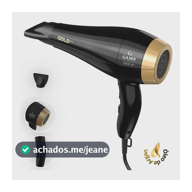 Secador De Cabelos Gama Gold Ion Profissional 2200w - Cor Preto