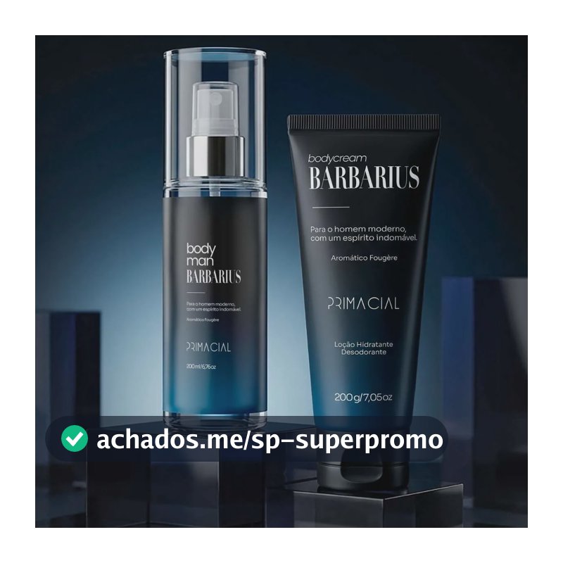 Kit Body Splash Barbarius + Hidratante Desodorante Masculino