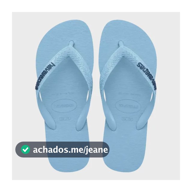 Chinelo Havaianas Top Logo Pop Up Sandália - Original Azul Lavanda 37.8 Br