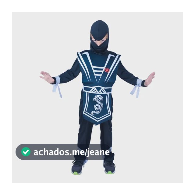Fantasia Ninja Silver Infantil Com Capuz