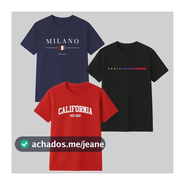 Kit 3 Camisetas Masculina 100% Algodão Premium Verão Casual
