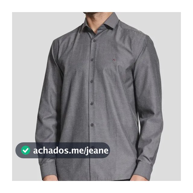 Camisa Aramis Manga Longa Algodão Misto Chumbo