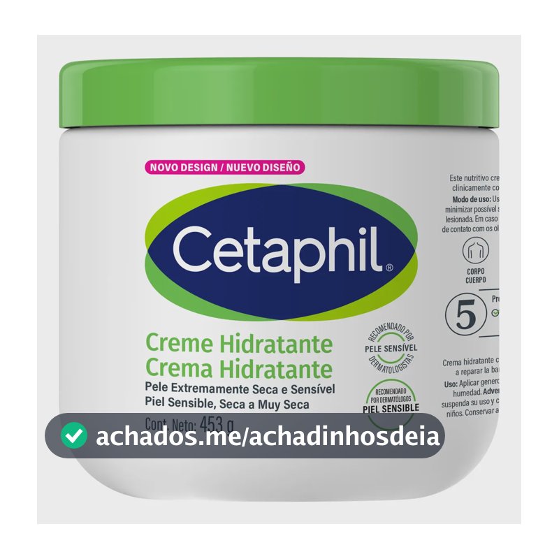 Creme Hidratante Cetaphil para Pele Seca a Muito Seca Sensível com Niacinamida B3 453g, Hidrata por até 48 h desde a primeira aplicação, restaura a barreira em 1 semana e acalma com glicerina,...