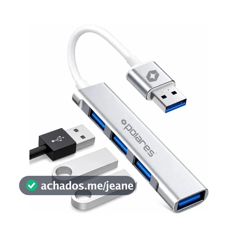 POLARES MINI Hub Usb 3.0 Polares 4 Portas Compatível Windows MacOS Linux PO90