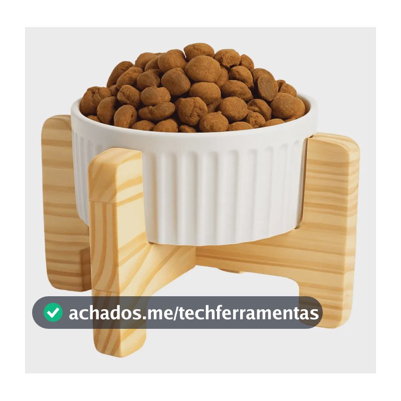 Comedouro Elevado Para Cachorro E Gatos Porcelana 320ml Comedouro Branco