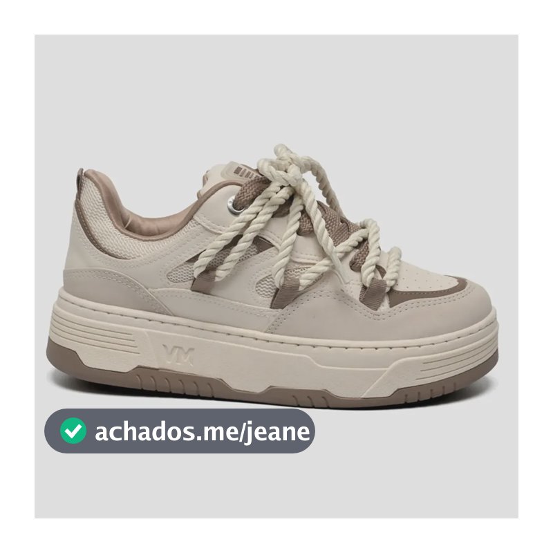 Tênis Feminino Via Marte Casual Confortável 225-009 Bege/marrom 37,0 Br