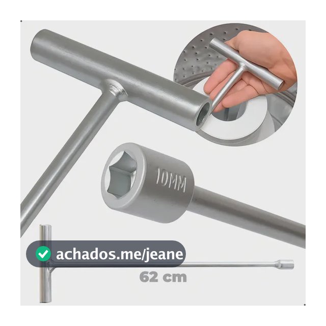Chave T 10mm Canhão Longa Remover Parafuso Agitador Universal 62cm Lm08 Lm06 Electrolux Brastemp Consul Fazer Limpeza Máquina De Lavar Killrex