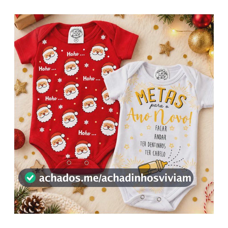 Kit 2 Body Bebê Manga Curta Infantil Natal E Ano Novo Verão Vermelho/branco M 3-6 Meses