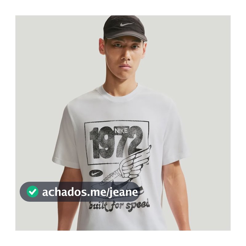 Camiseta Dri-fit Nike Run Dna Masculina Branco/preto P