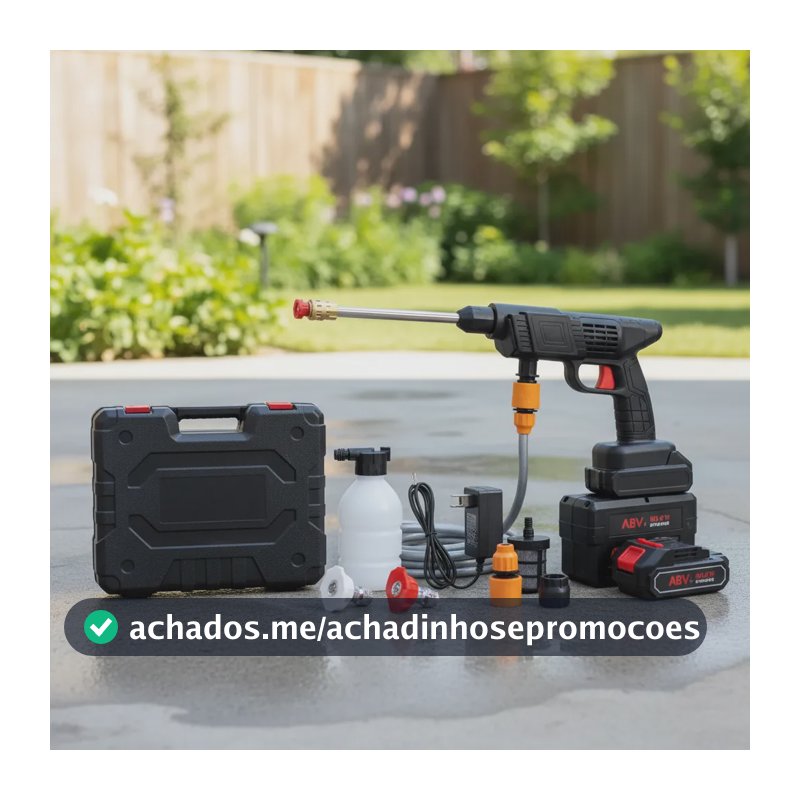 Lavadora Potente Portátil 2 Baterias Preto 110/220v 48v Preto 127/220v