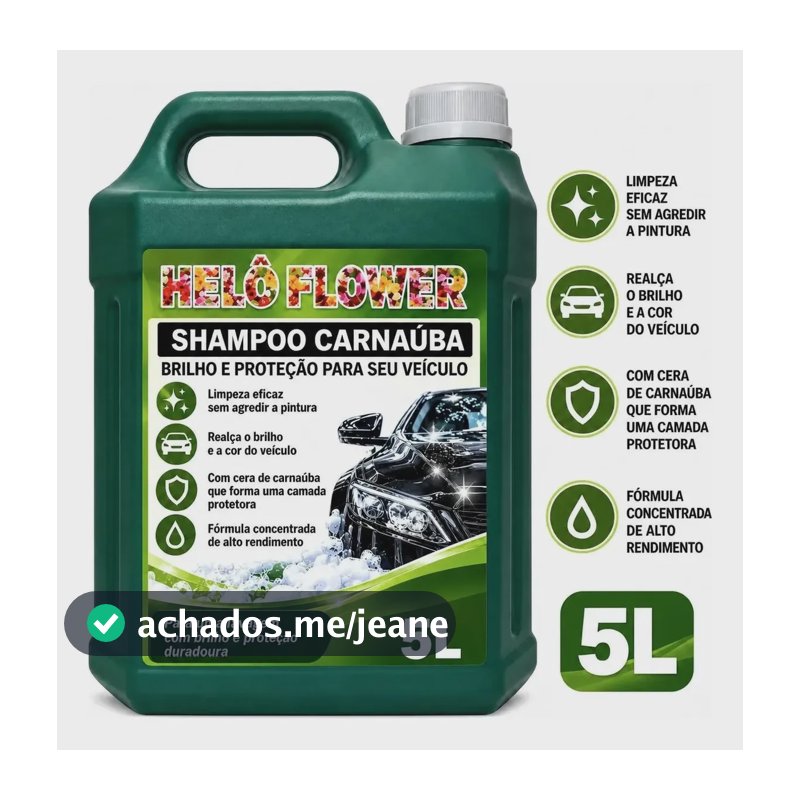 Shampoo Automotivo Cera De Carnauba 5 Lt Helô Flower