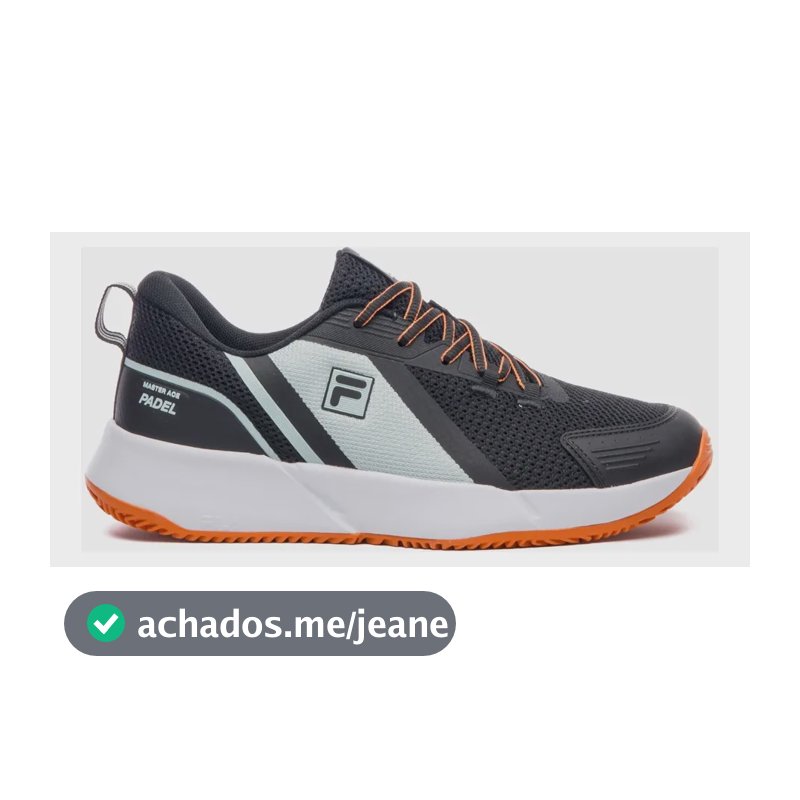 Tênis Fila Master Ace Masculino Padel Quadra Preto/verde Mar/laranja Liso 42 Br
