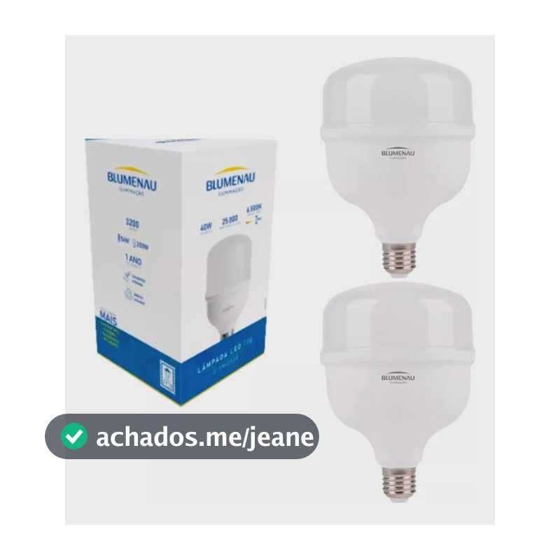 Kit 2 Lâmpadas LED 30W Blumenau Bulbo E27 Branco Frio 6500K 2400lm