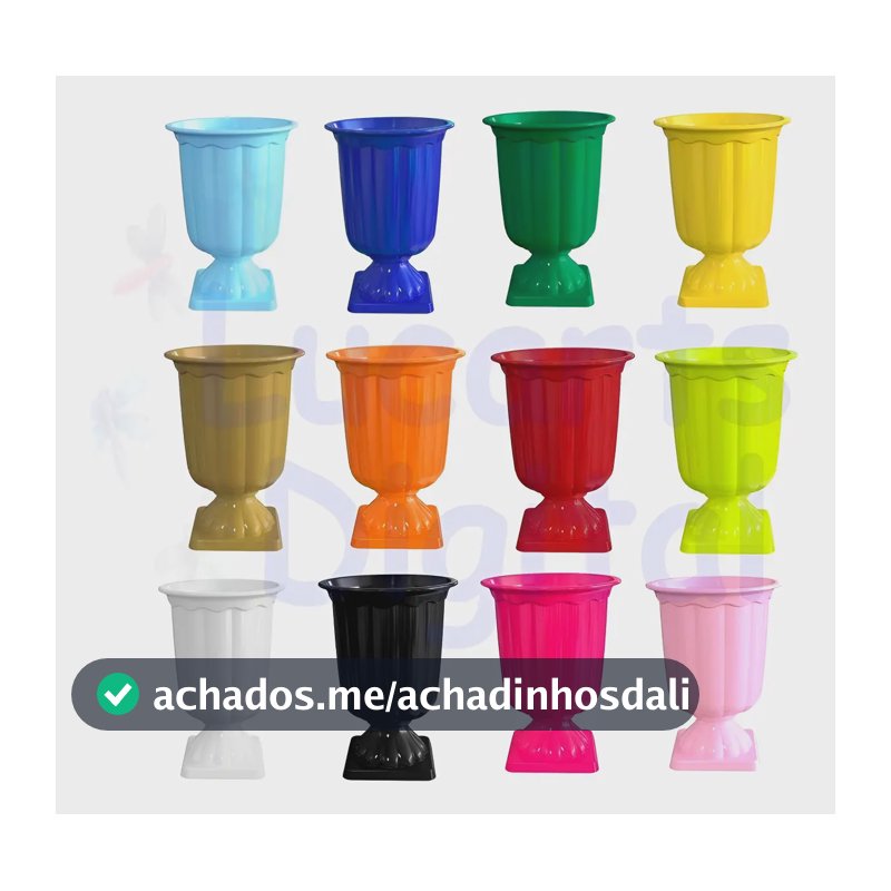 Kit 2 Vaso Grego - Taça Romana - Vaso Plástico - Floreira Cor Azul Royal