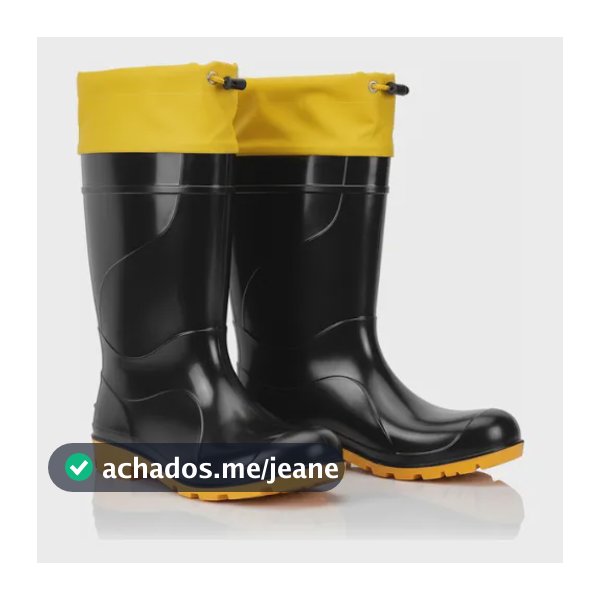 Bota Pvc Cano Longo 36cm Preta/amarela Crival