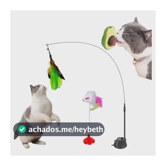 2 Brinquedo Gato Varinha Com Ventosa + Bolinha Catnip Erva