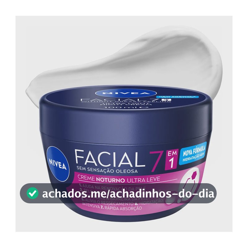 Creme Hidratante Facial Noturno 7 Em 1 100g Nivea Todo Tipo De Pele