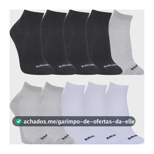 Kit Com 10 Meias Mash Cano Curto Esporte Unissex