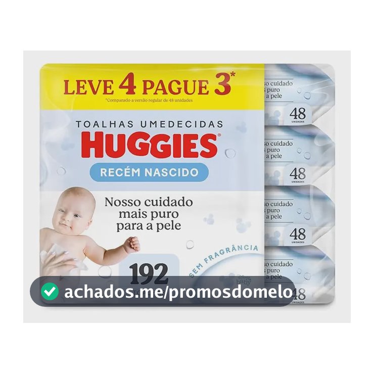 Lenços Umedecidos Huggies Recém Nascido Pack C/4 - 192 Un